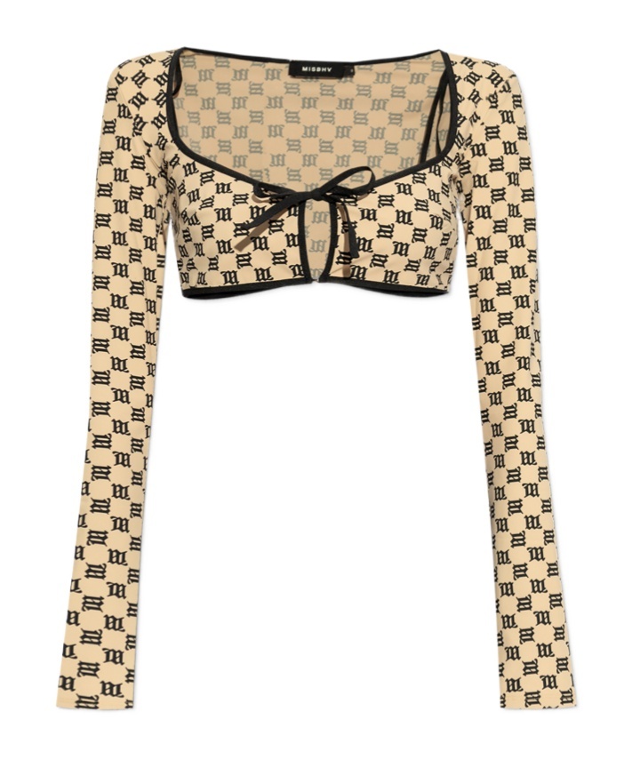 Misbhv Monogram Crop Top In Nude