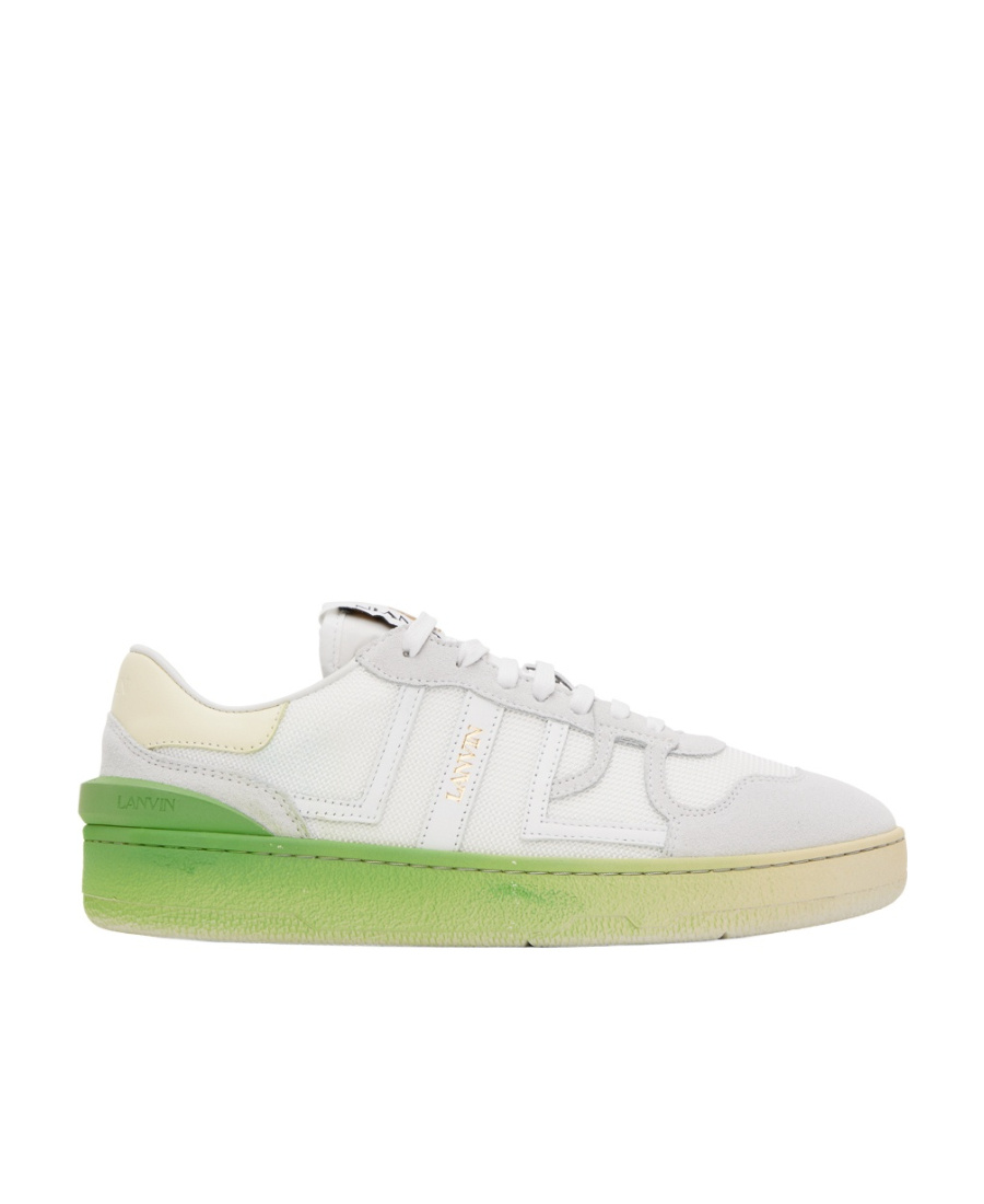 Lanvin Round Toe Lace-up Sneakers In White