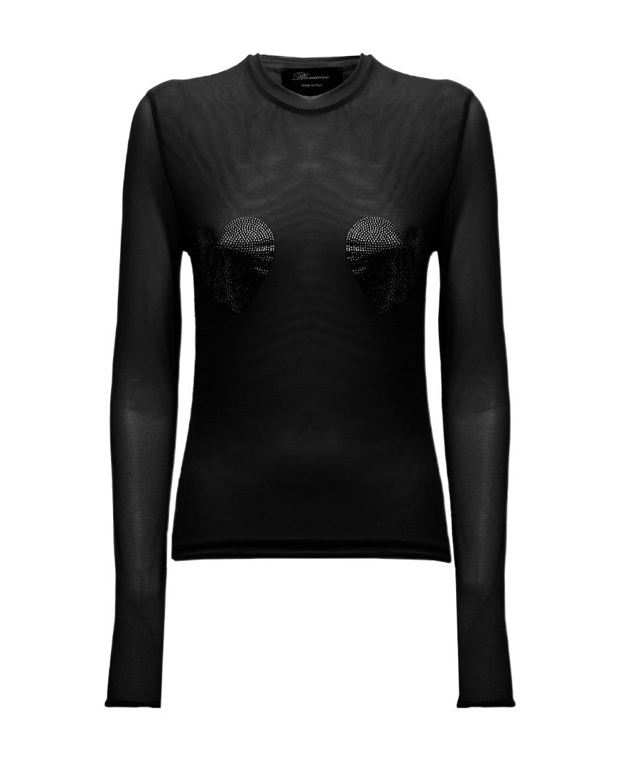 Blumarine Round-necked T-shirt In Black