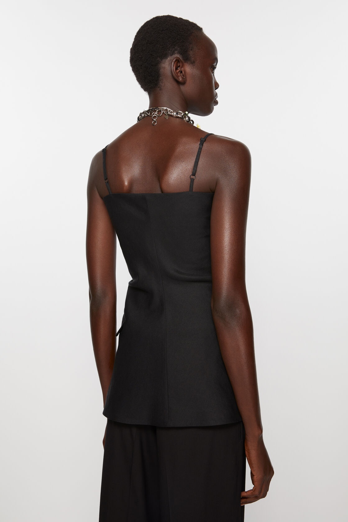 Acne Studios Black Strap Tank Top In Black