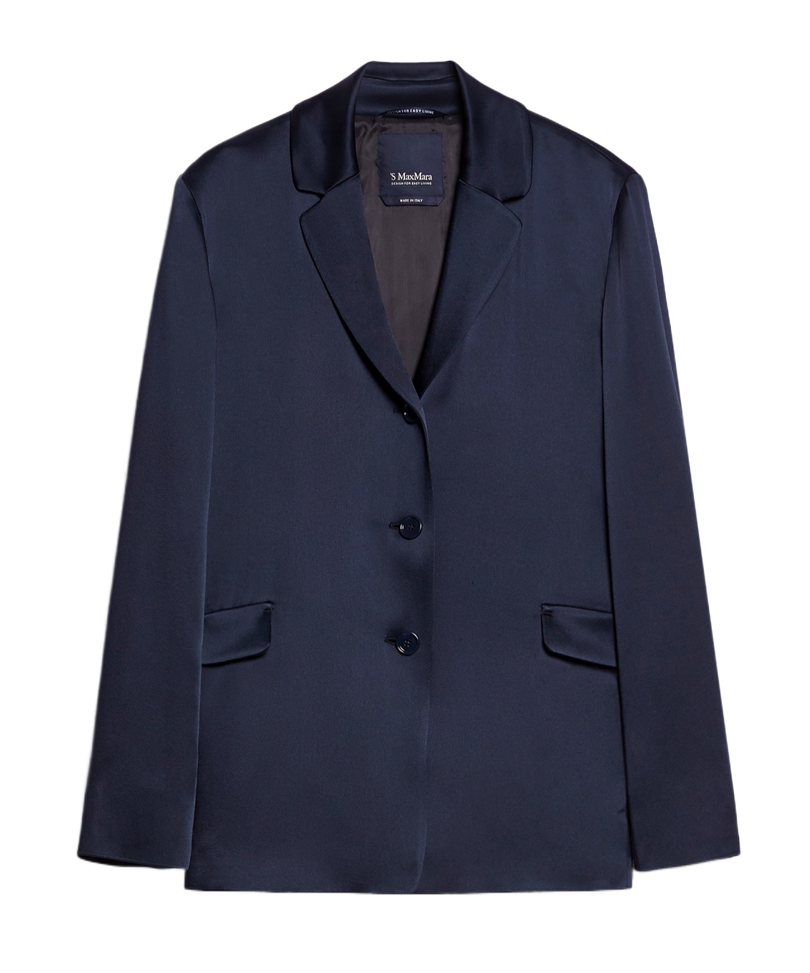 Max Mara Long-sleeved Suit Coat In Black
