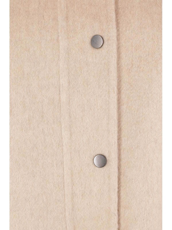 Brunello Cucinelli Hooded Buttoned Cape In Neutral