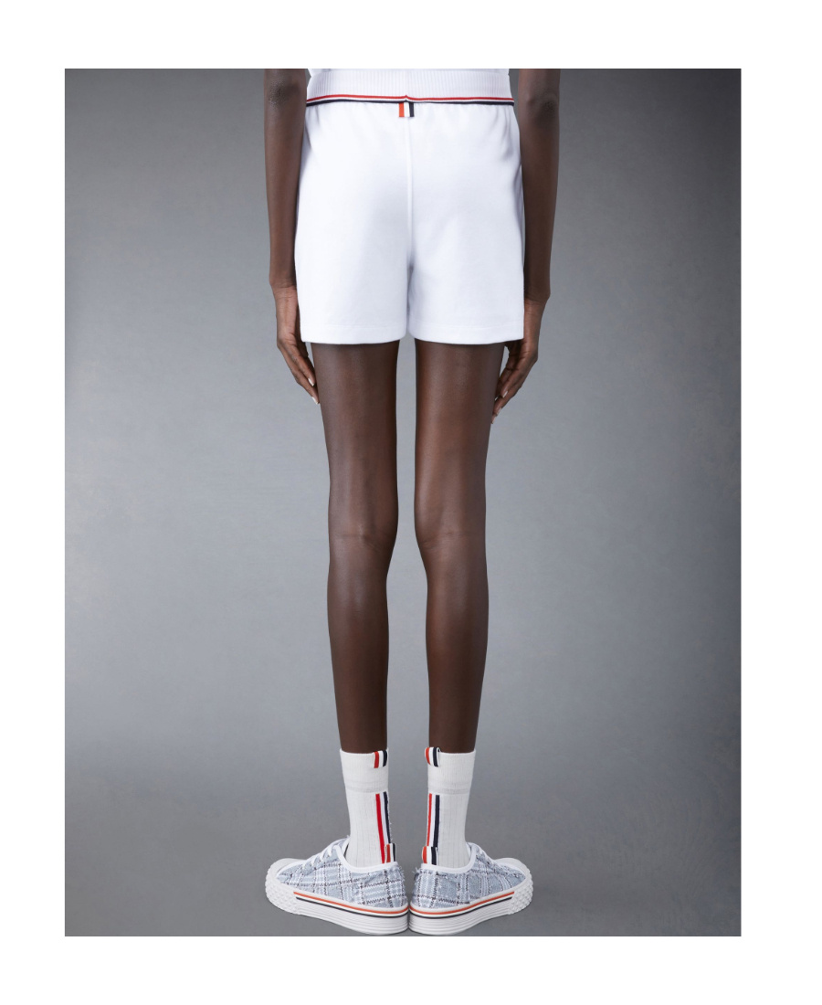 Thom Browne Logo-patch Sweat Shorts In White