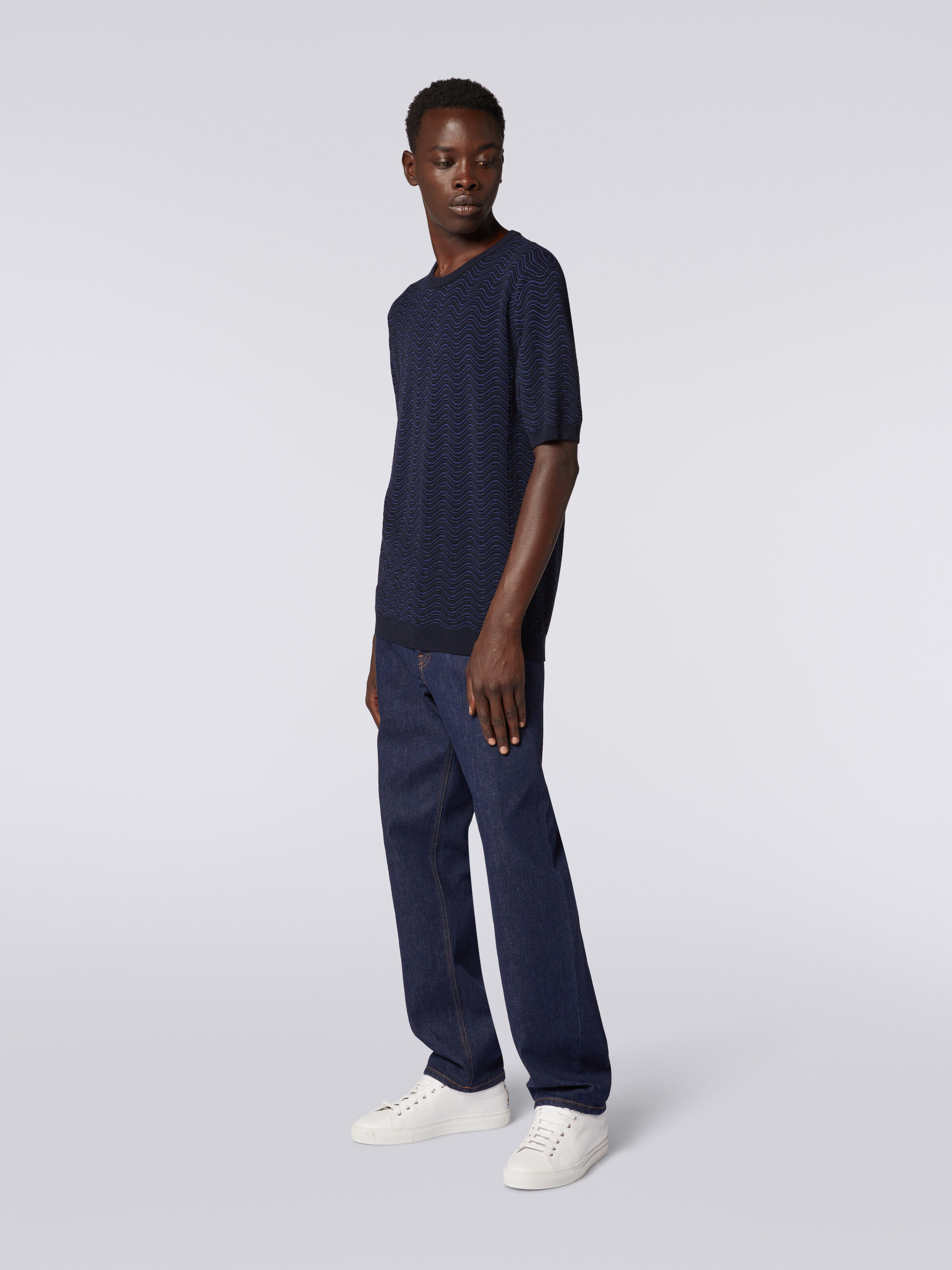 MISSONI WAVE-PATTERN CREW-NECK T-SHIRT