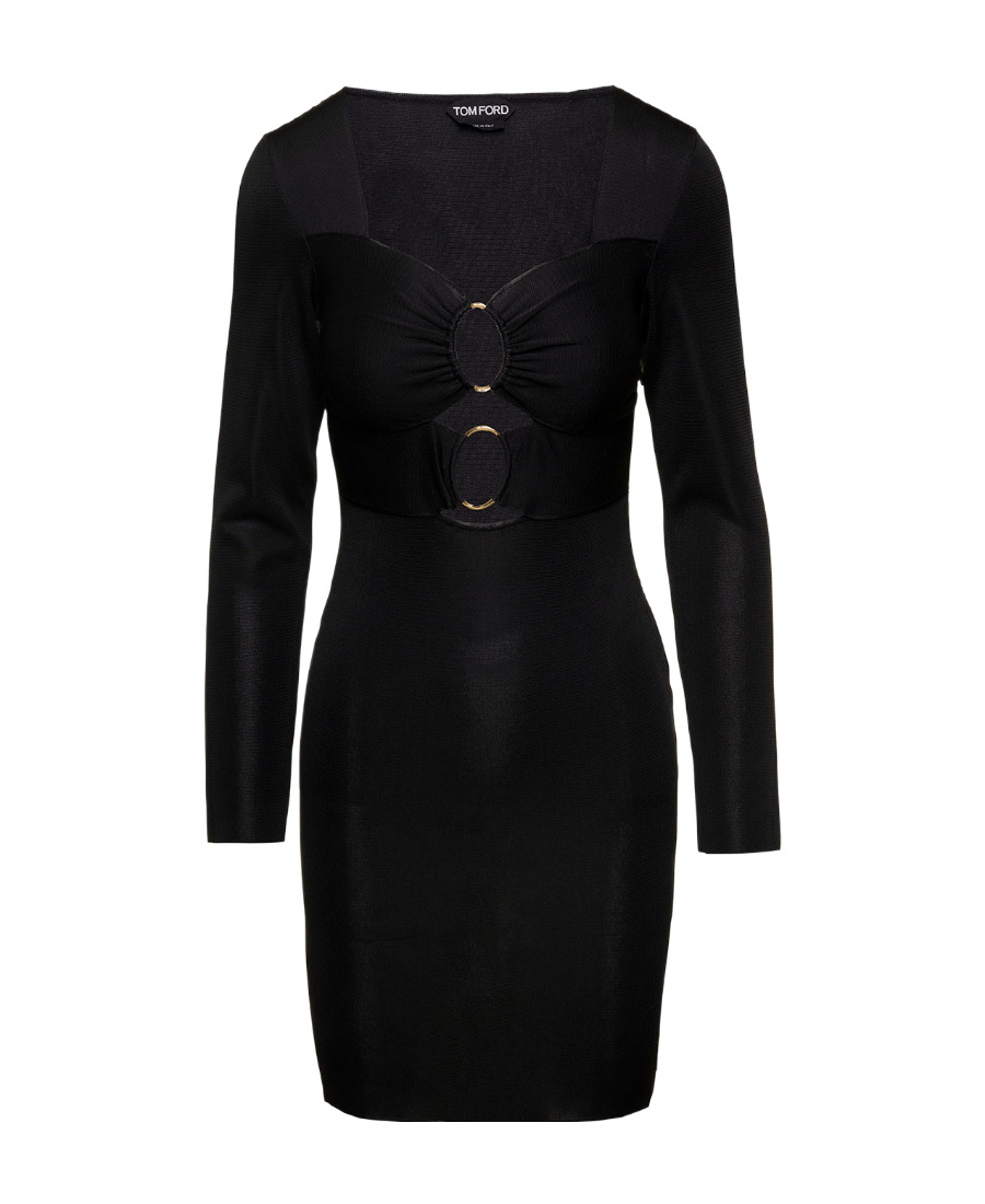 Tom Ford Black Shiny Minidress In Black