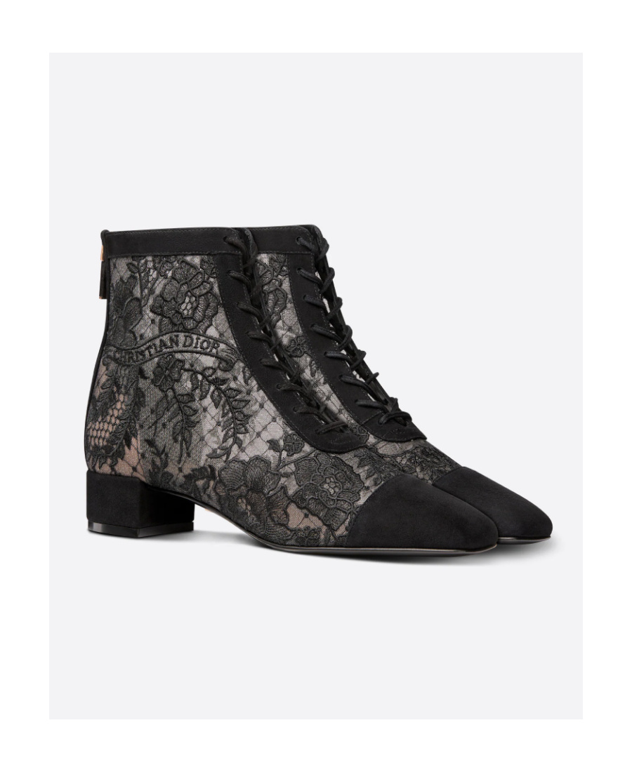 Dior Naughtily-d Zipper Short Boots In Black