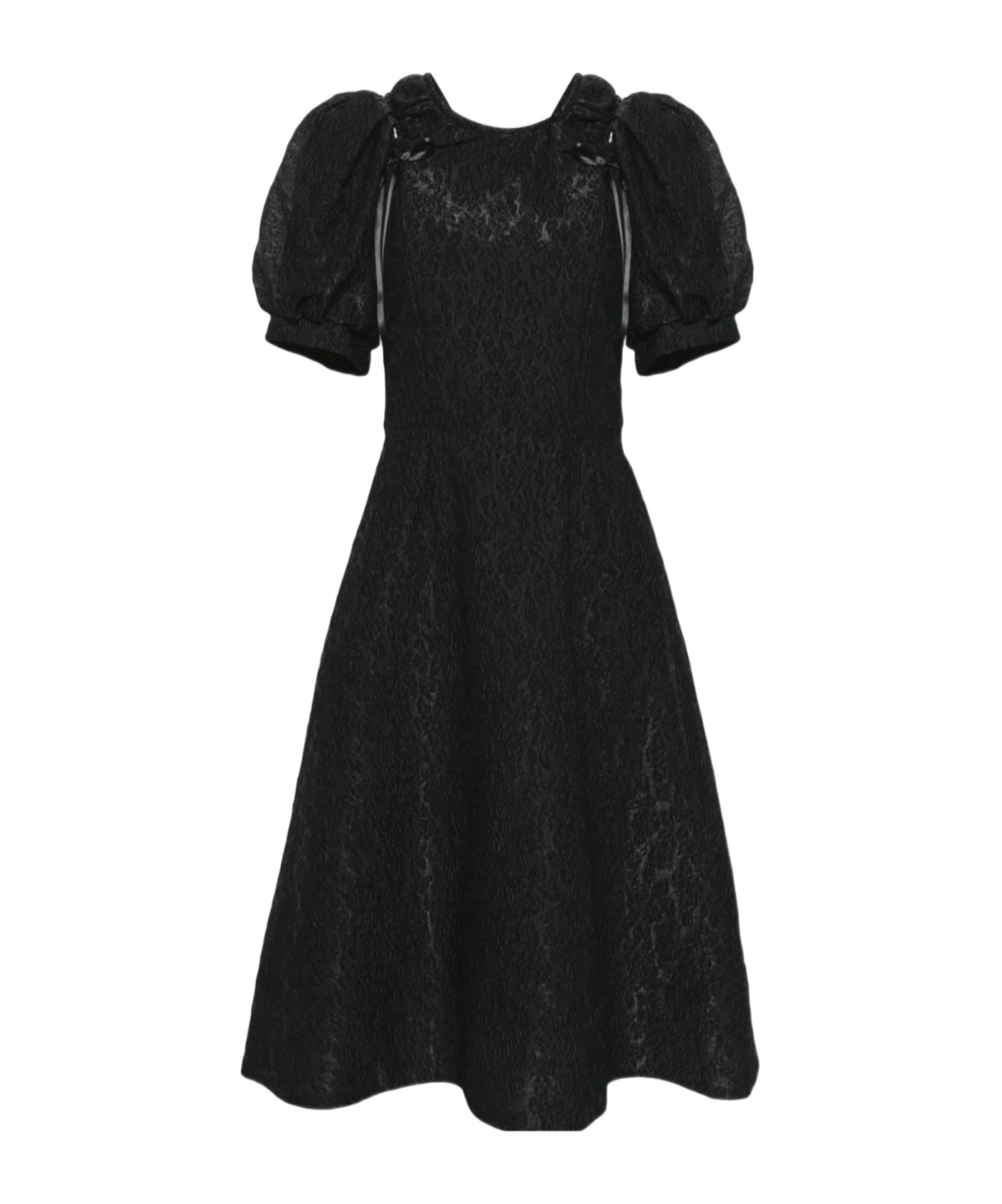 Simone Rocha Cut-out Crinkled Midi Dress In Black
