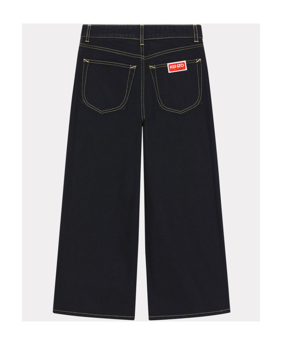Kenzo Sumire High-rise Cropped Jeans In Black