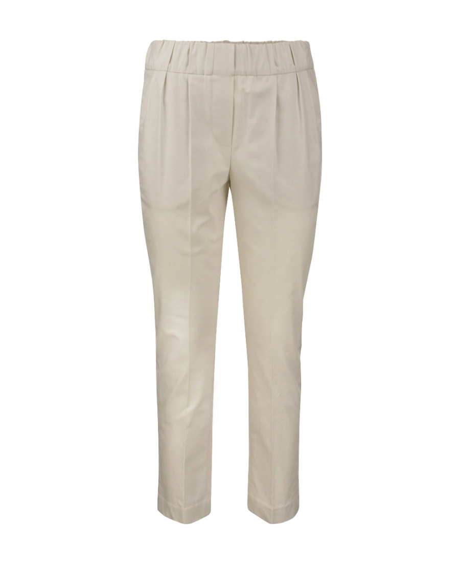 Brunello Cucinelli High-waisted Cropped Trousers In Nude