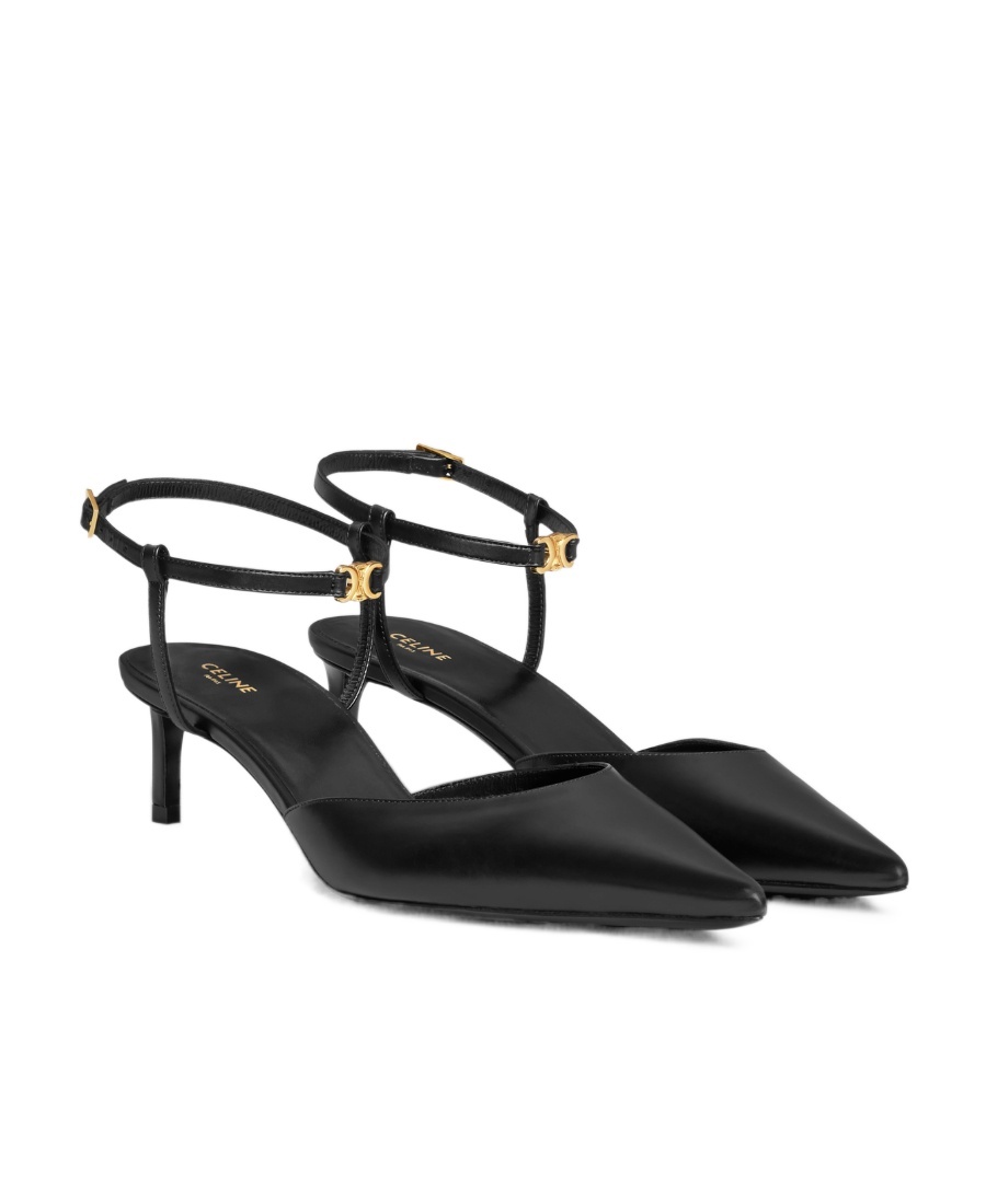 Celine Pointed High-heeled Sandals In Black