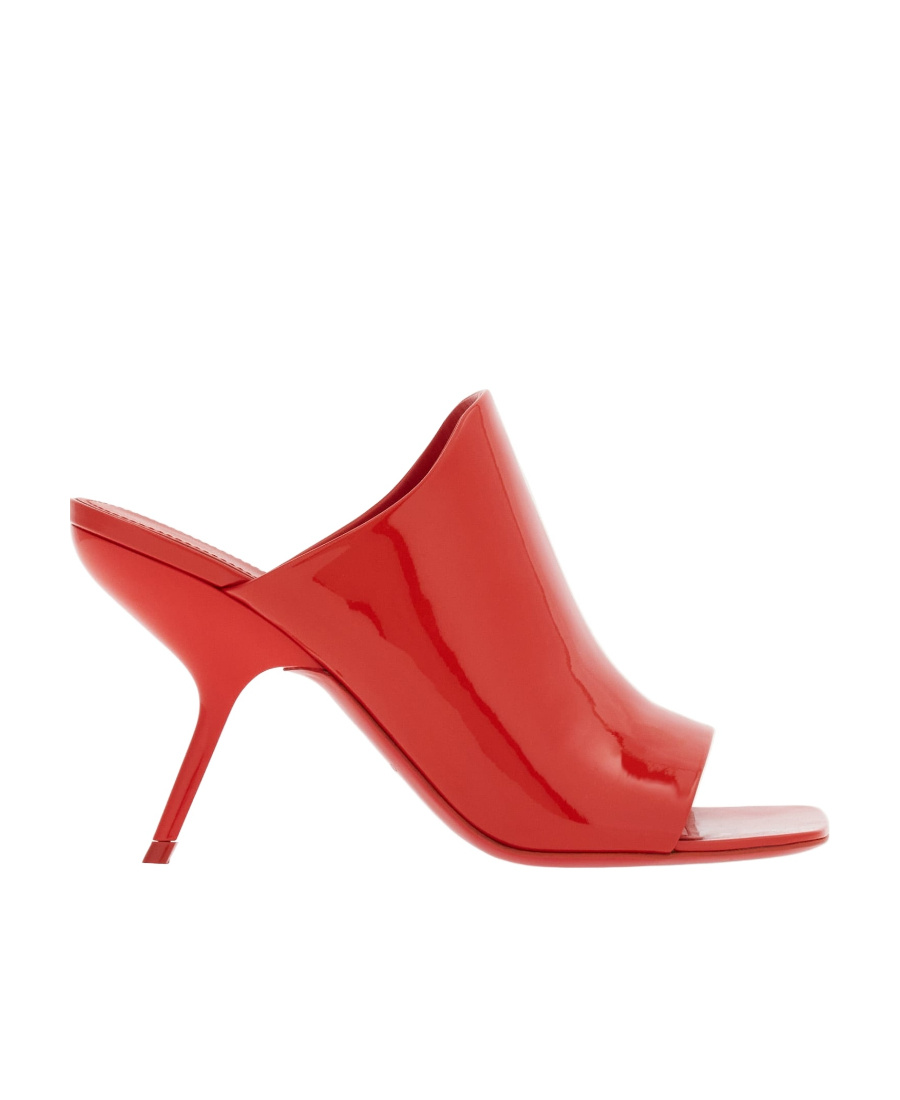 Ferragamo Era Patent Stiletto Mule Sandals In Red