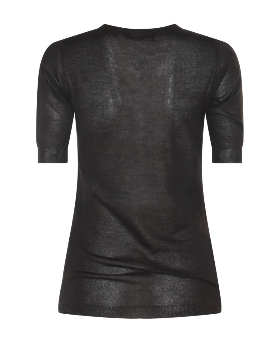 Shop Fabiana Filippi Short-sleeved Crewneck Jumper In Black