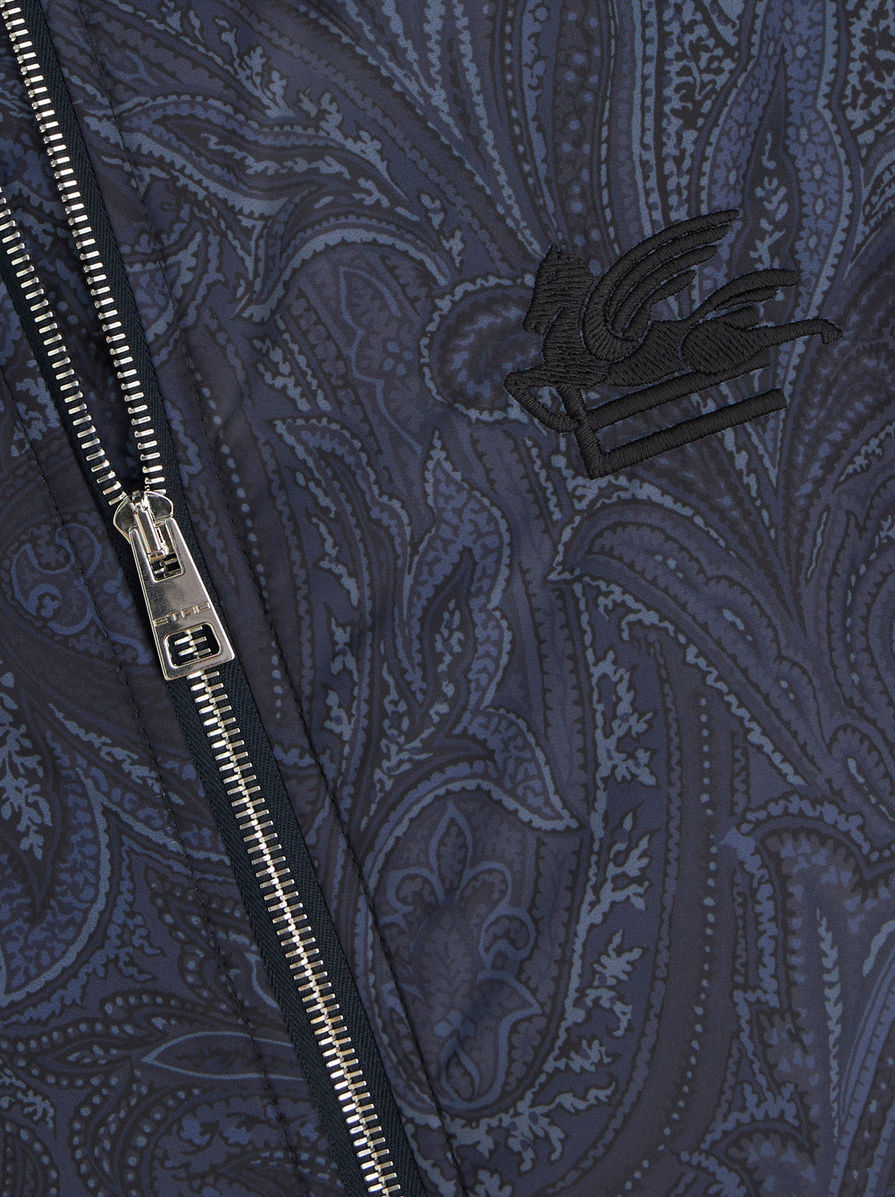 Etro Logo-embroidered Paisley-print Bomber Jacket In Black