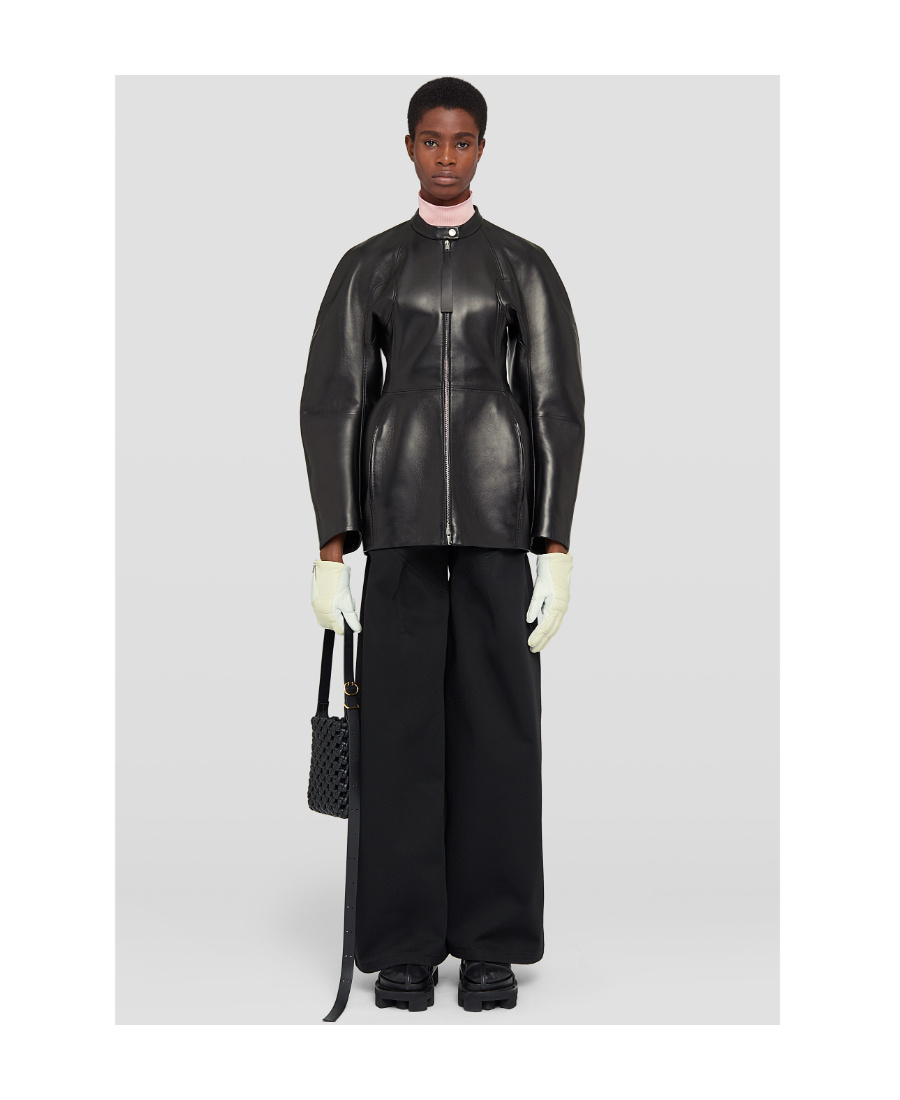 Jil Sander Flared Cotton Trousers In Black