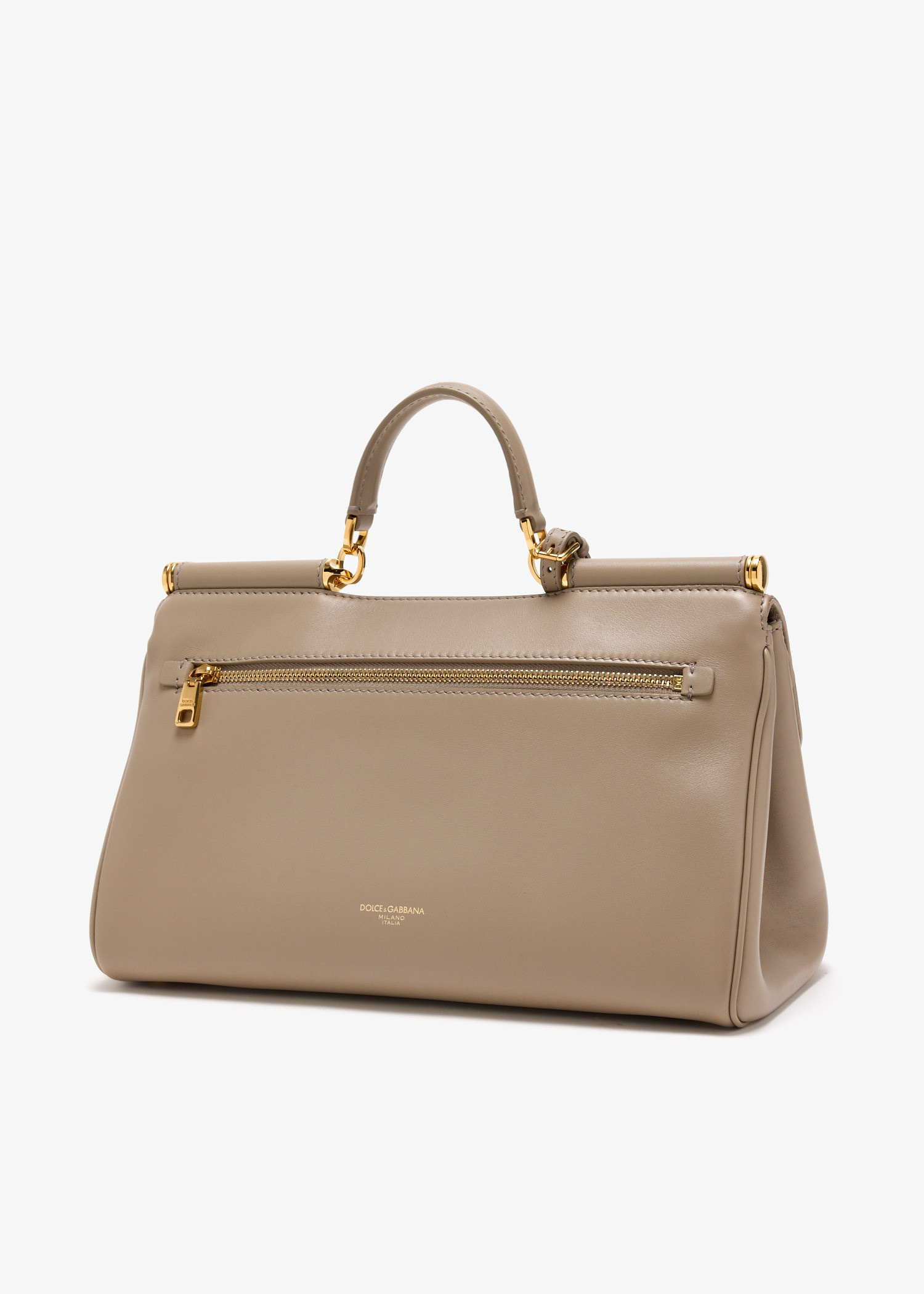 Dolce & Gabbana Sicily Lock-charm Leather Tote Bag