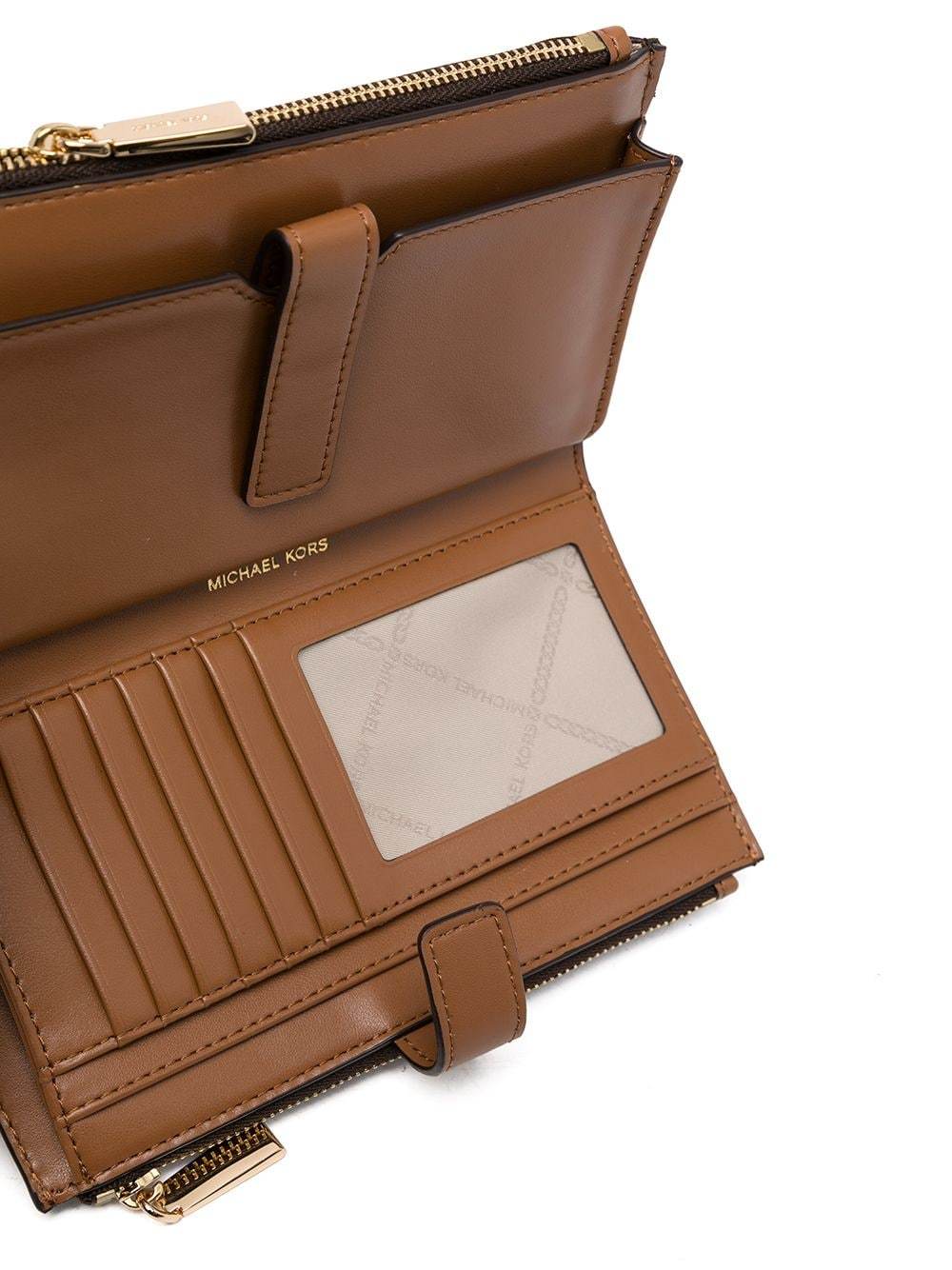 Michael Kors Adele Monogram Clutch Bag In Black