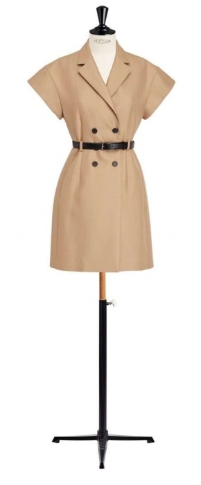 Dior Short Sleeve Dress In Nude