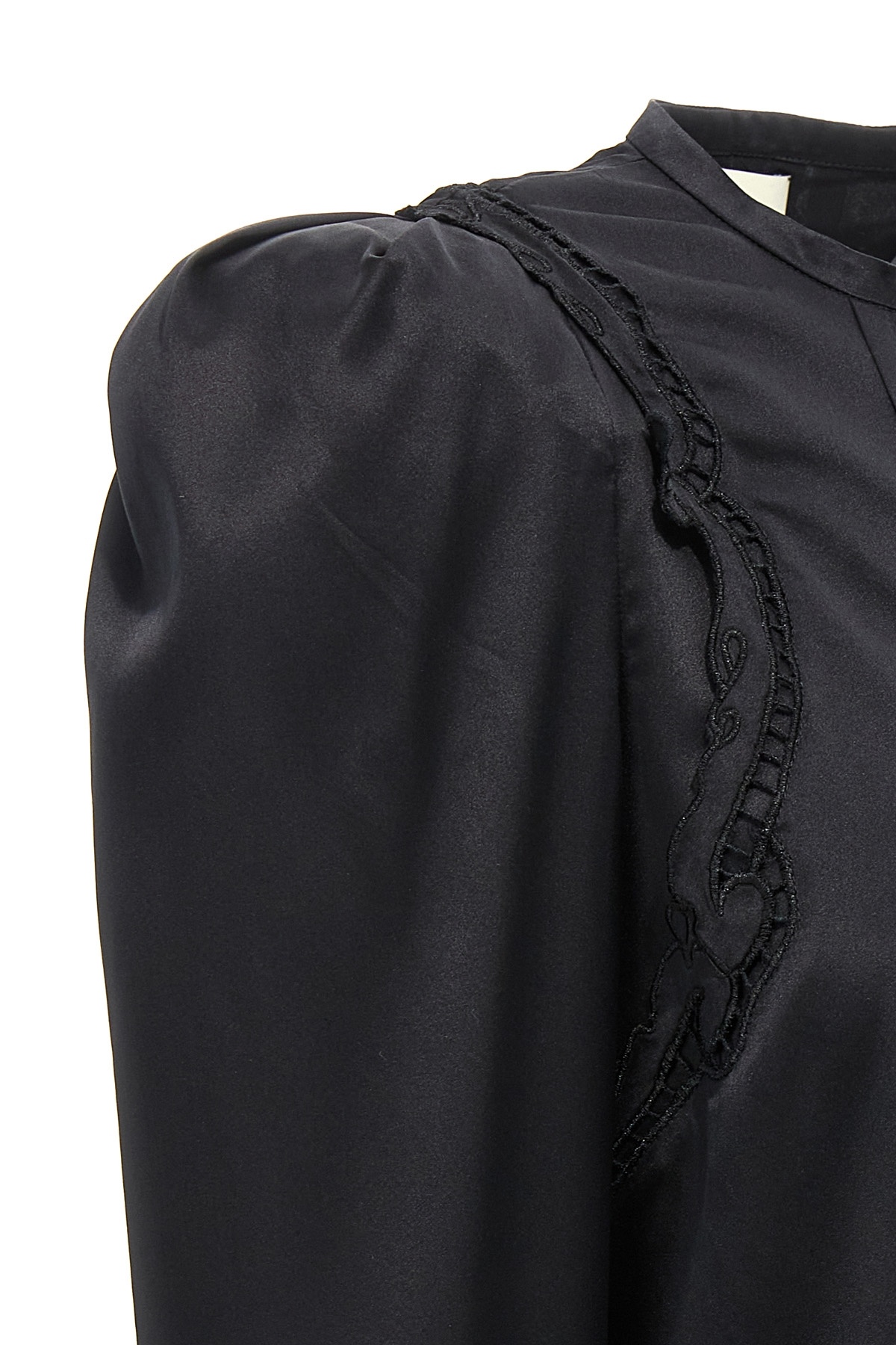 Isabel Marant 'joanea' Black Silk Blend Shirt In Black