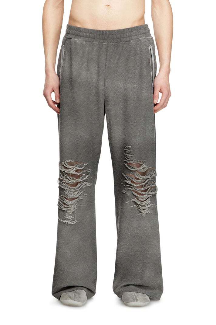 Diesel Grey Stretch Cotton Blend P-percy Joggers In Gray