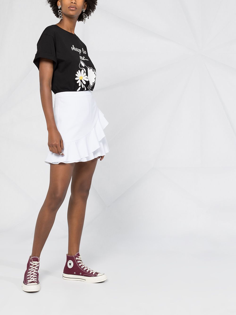Moschino Lotus Leaf Edge Wrapped Shorts In White