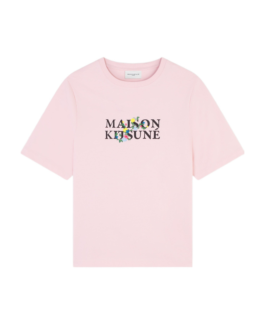 Maison Kitsuné Flowers Print Classic Logo T-shirt In Pink