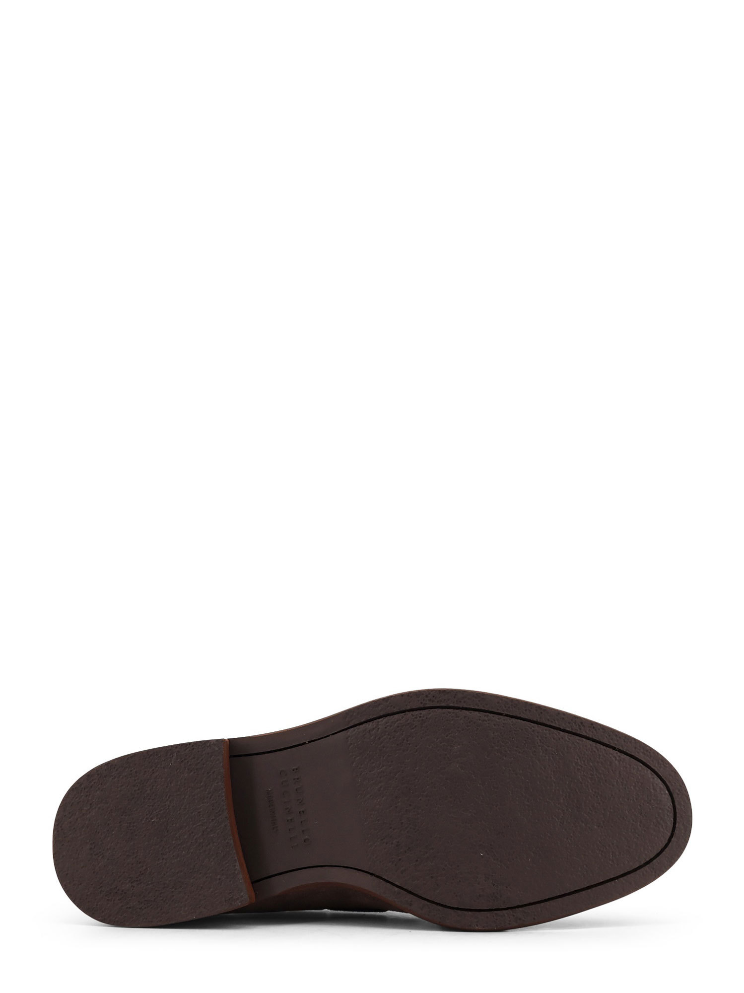 Brunello Cucinelli Tassel Detail Suede Loafers With Stacked Heel In Brown