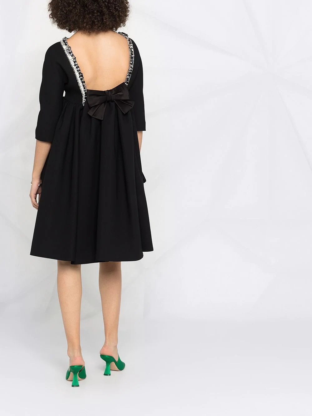 Prada Embellished Collar Babydoll Dress In Black