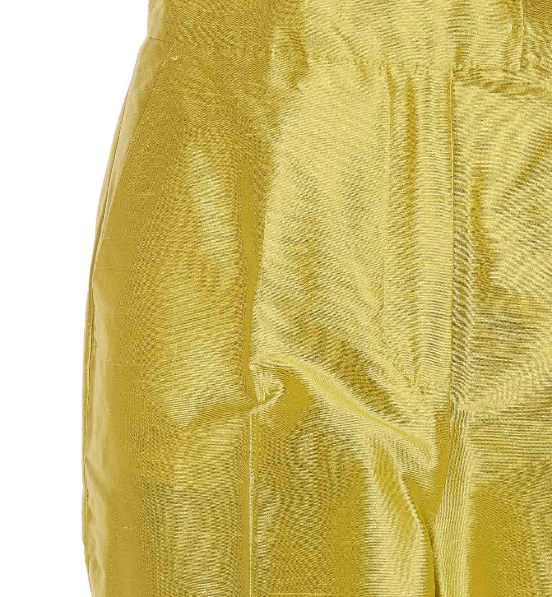 Max Mara Studio Valanga Silk Trouser In Yellow