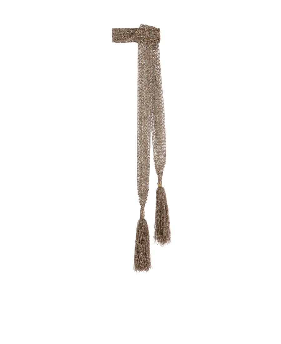 Celine Crochet Lurex Scarf In Nude