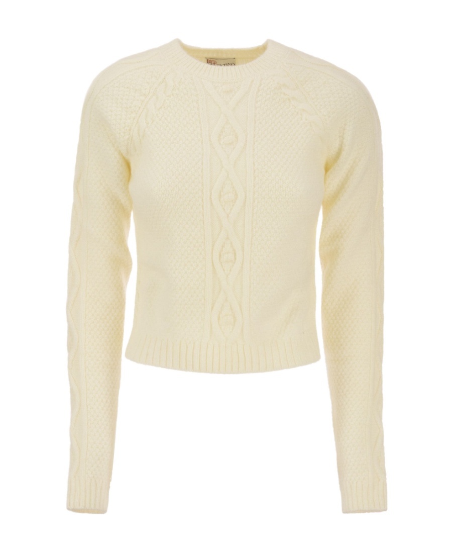 Red Valentino Feminine And Cozy: Mohair-blend Knit Crew Neck For The Cold Season In Nude