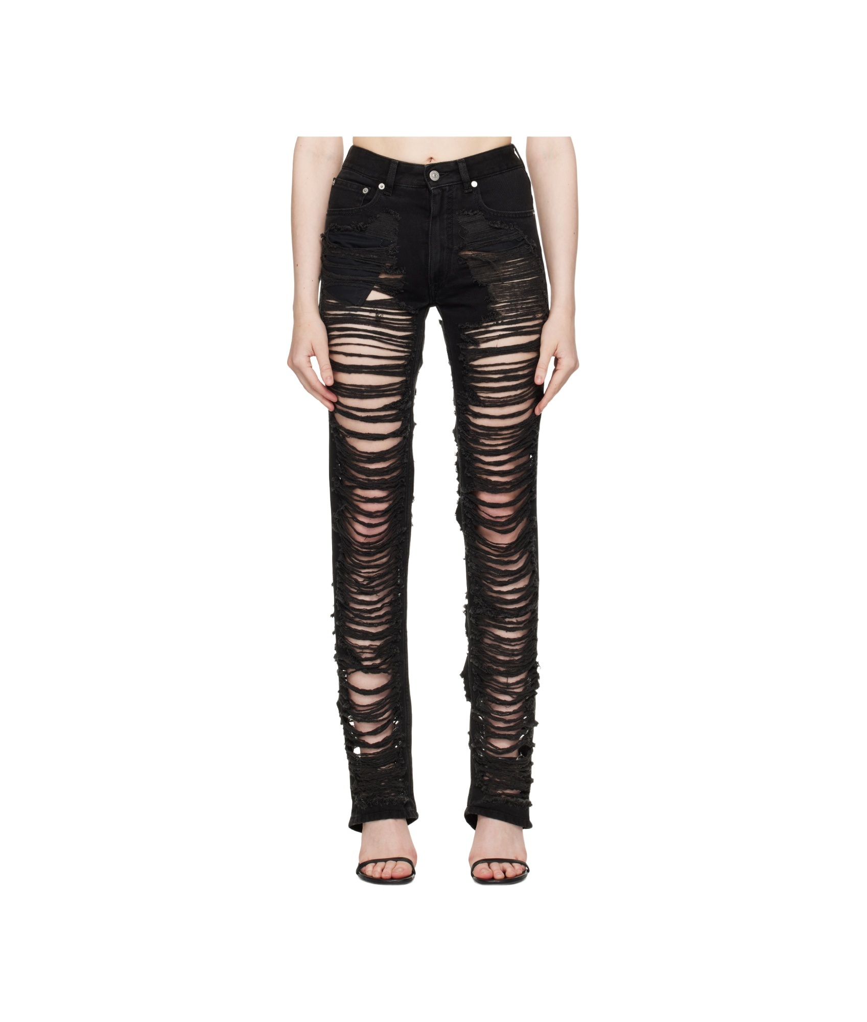 Mm6 Maison Margiela Distressed Slim Fit Jeans