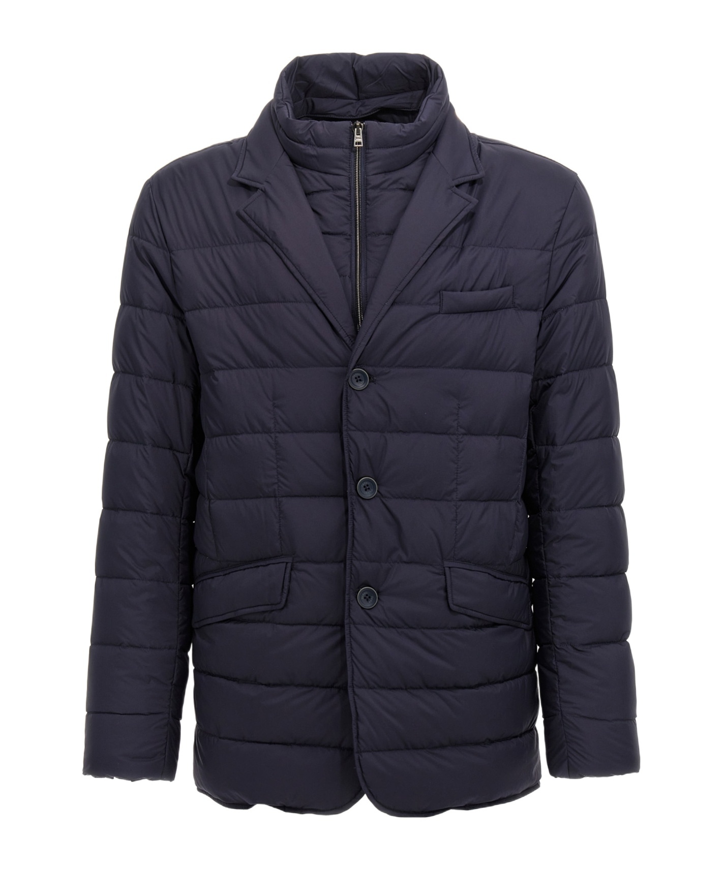 Herno La Giacca Water Resistant Down Blazer With Removable Bib In Black