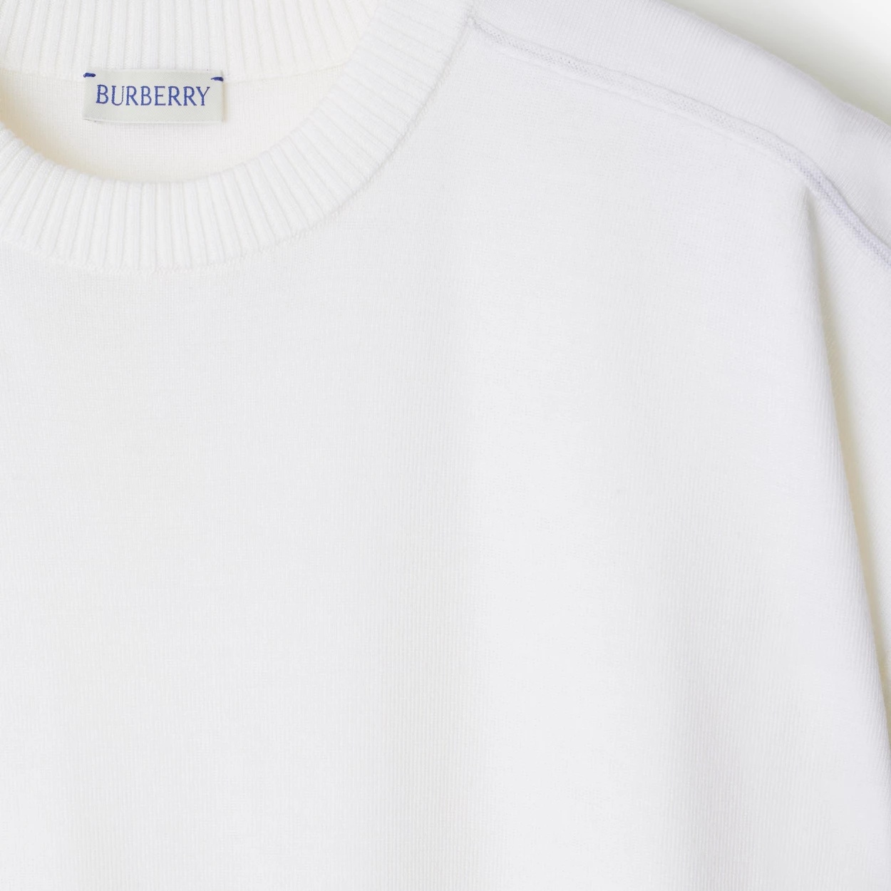 Burberry Fine-knit Wool T-shirt In White