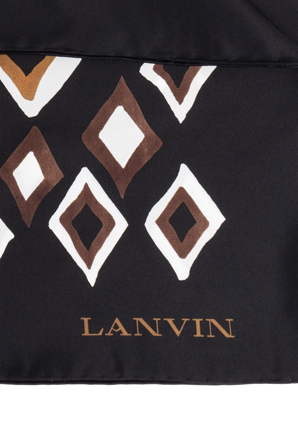 Lanvin Geometric-pattern Silk Scarf In Black