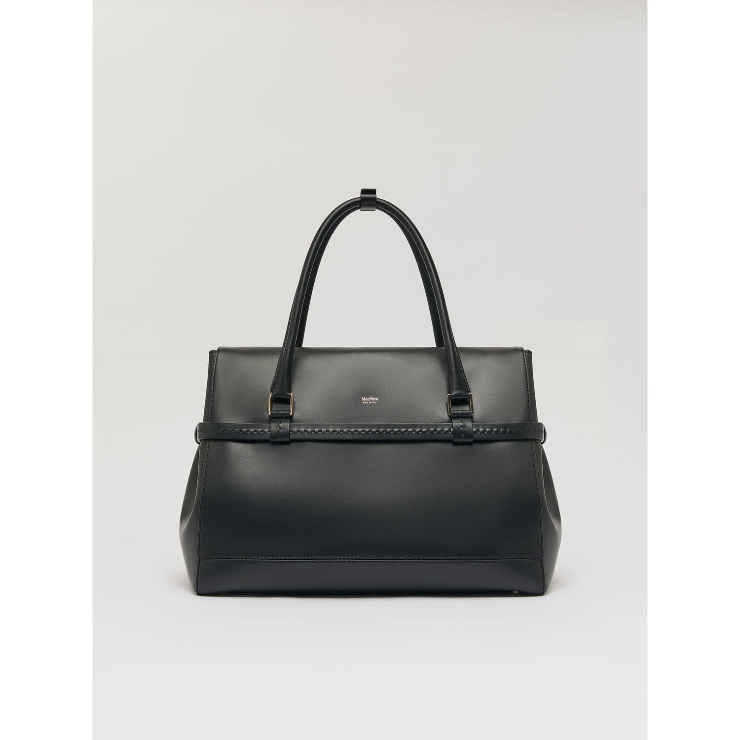 Max Mara Natural Leather Handbag In Black