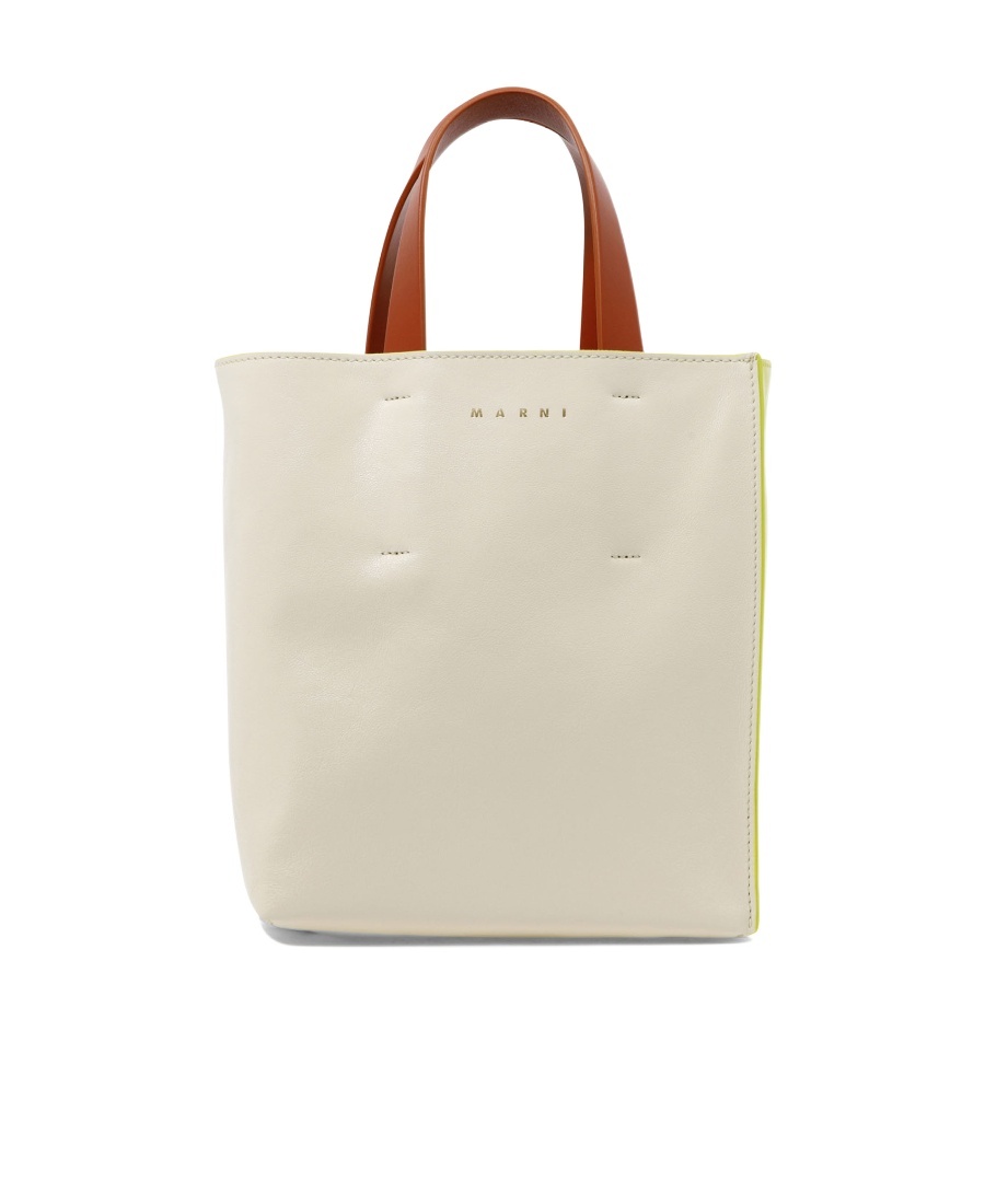 Marni Mini Museo Soft Tote Bag In Nude