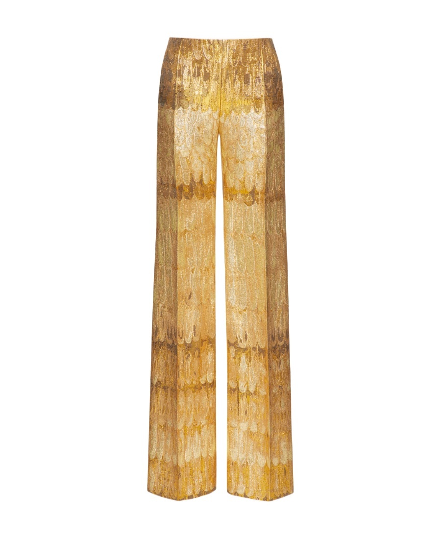 Valentino Golden Golden Wings Trousers In Brown