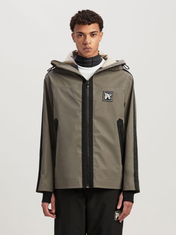 Palm Angels Reflective Hooded Ski Jacket In Green