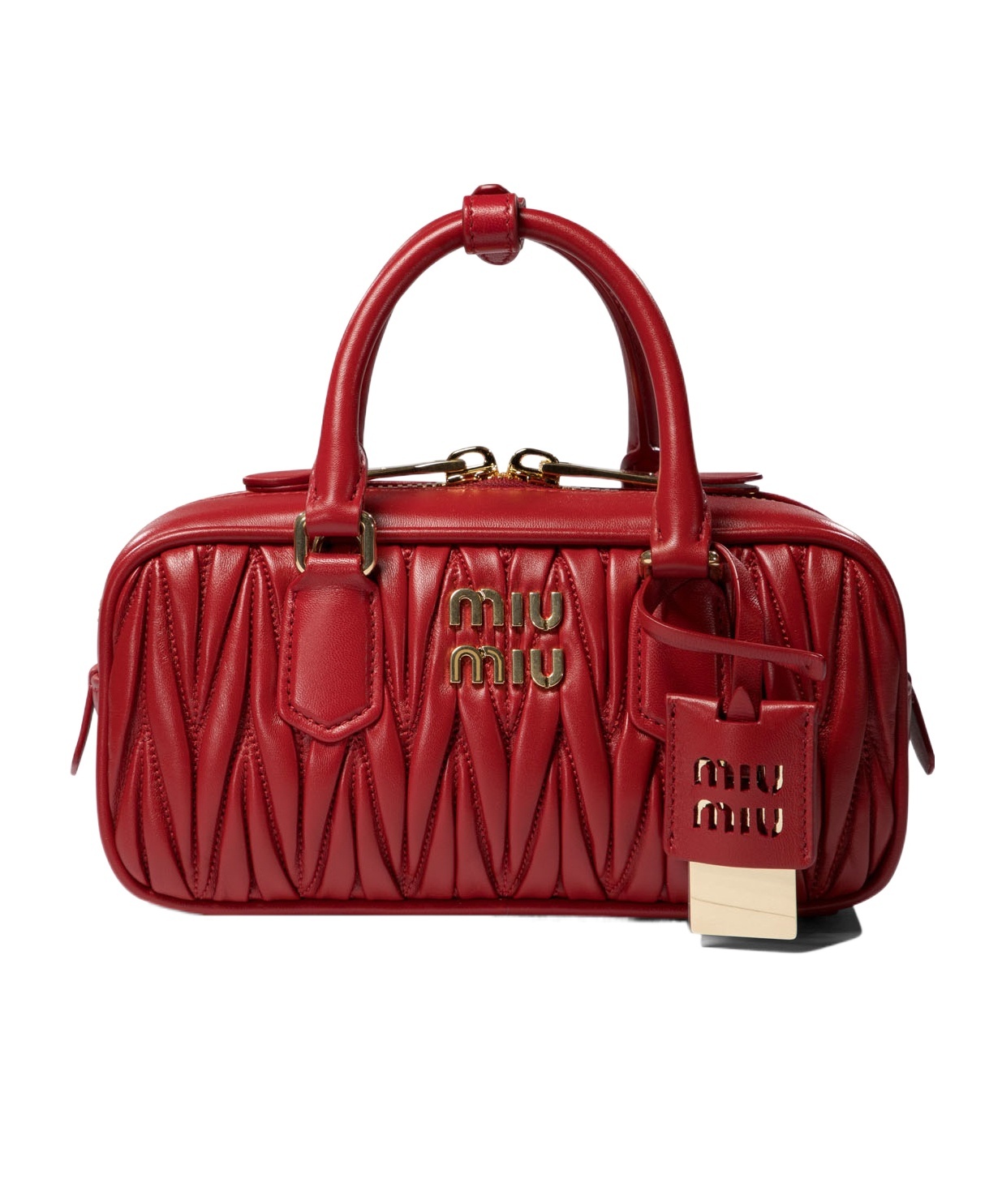 Miu Miu Arcadie Matelasse Bag In Red