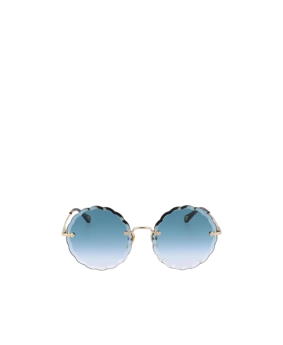 Chloé Rosie Round Frame Metal Sunglasses In Blue