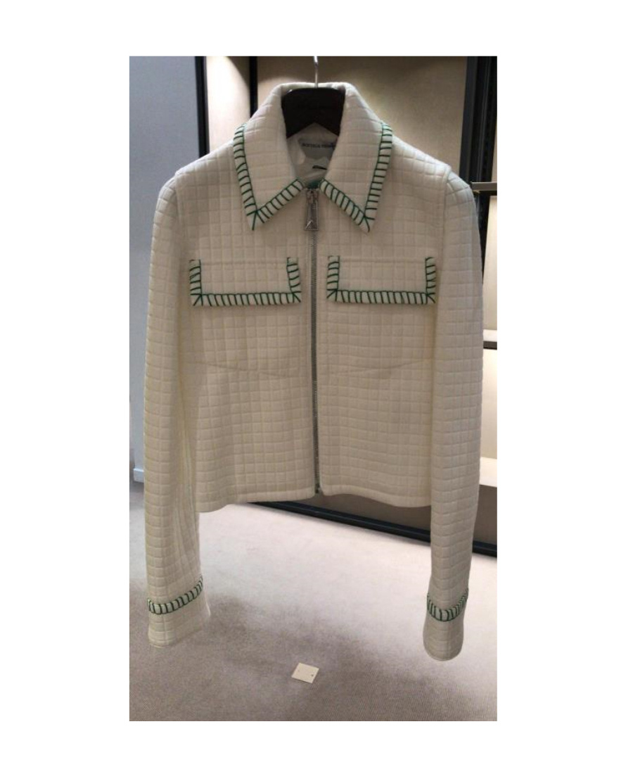 Bottega Veneta Contrast-stitch Matelasse Jacket In White