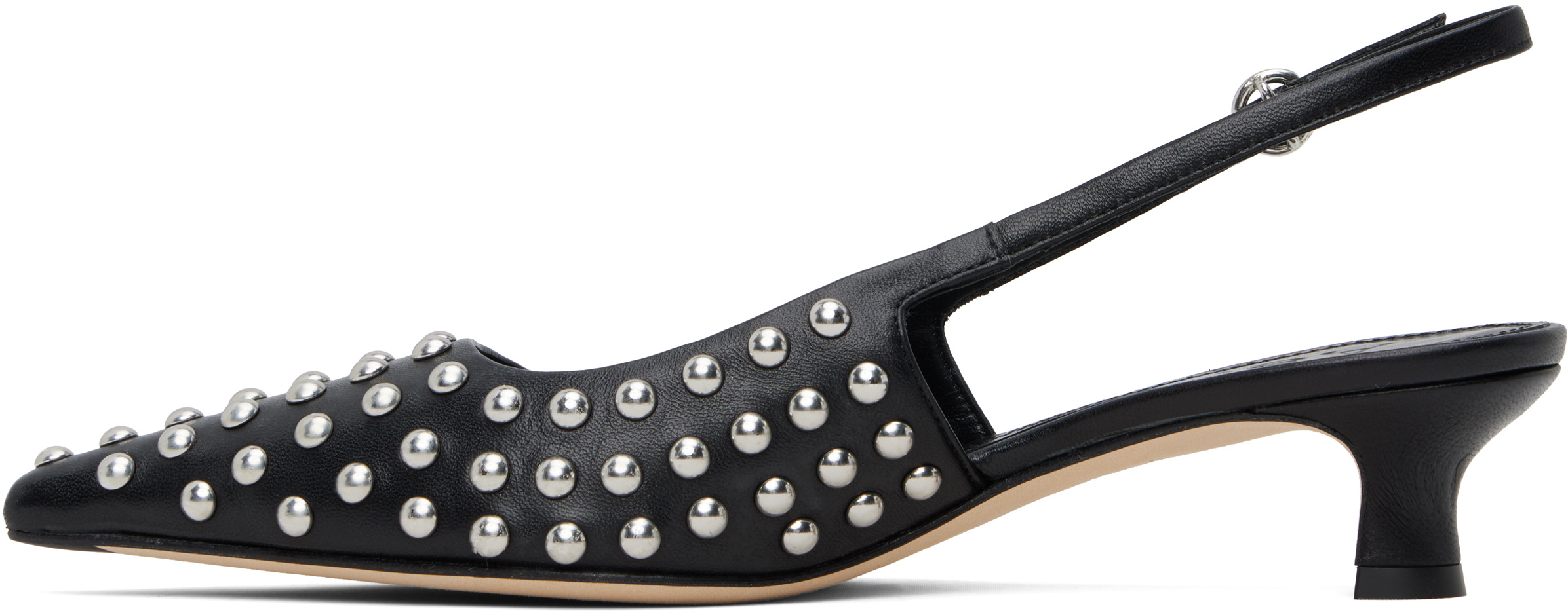Aeyde Black Catrina Studded Slingback Heels In Black