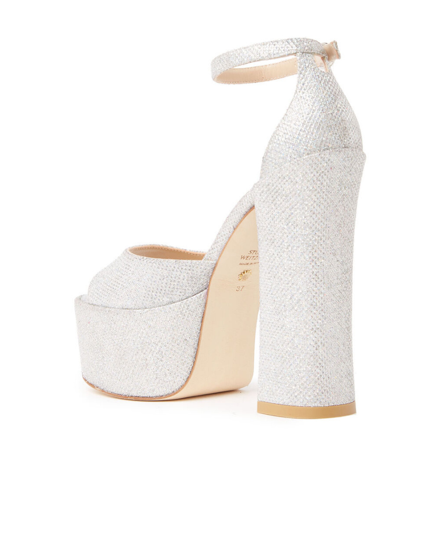 Stuart Weitzman Thick-soled High-heeled Sandals In White