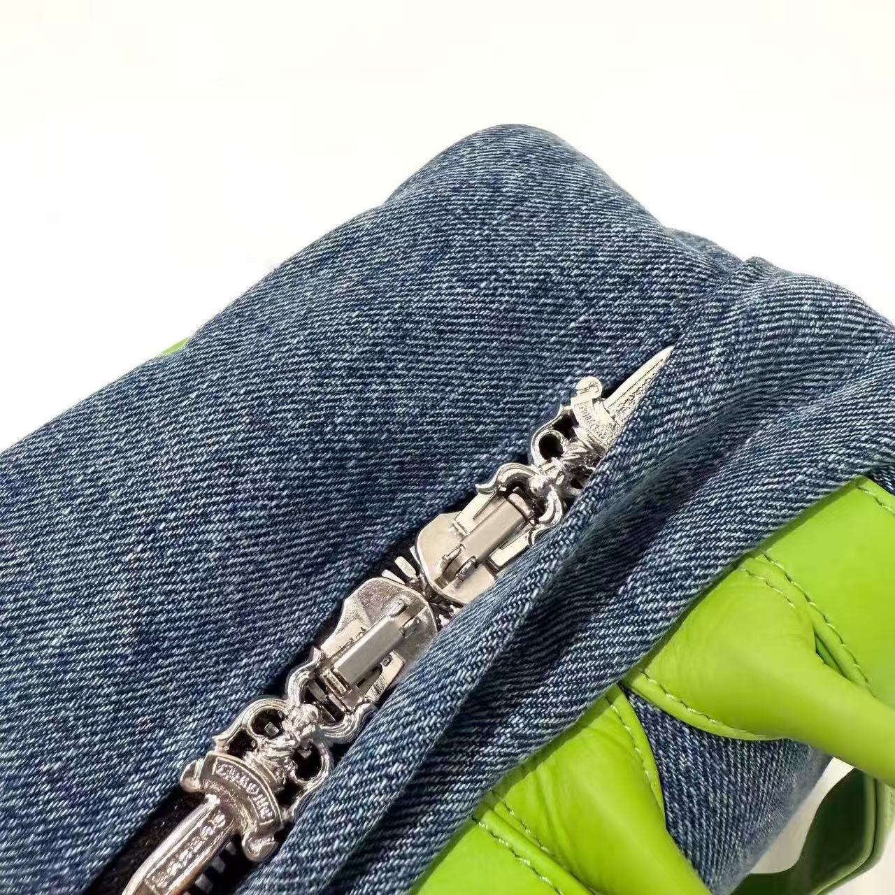 Chrome Hearts Cross Denim Backpack In Green