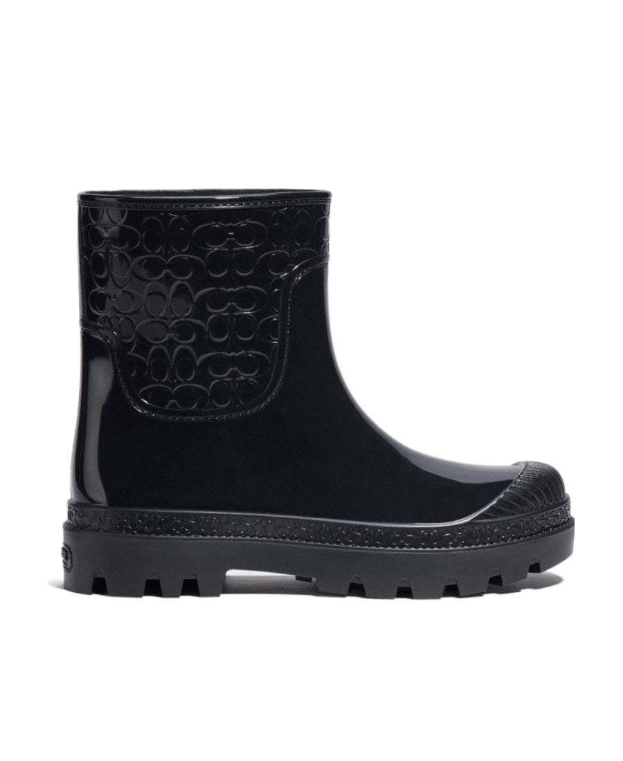 Coach Round-headed Short Boots In Black