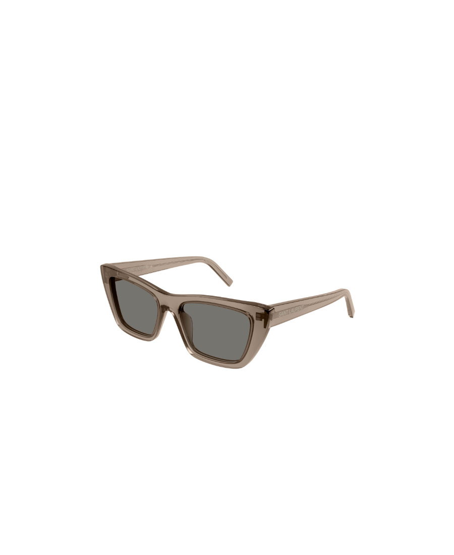 Saint Laurent Logo-lettering Cat-eye Sunglasses In Gray