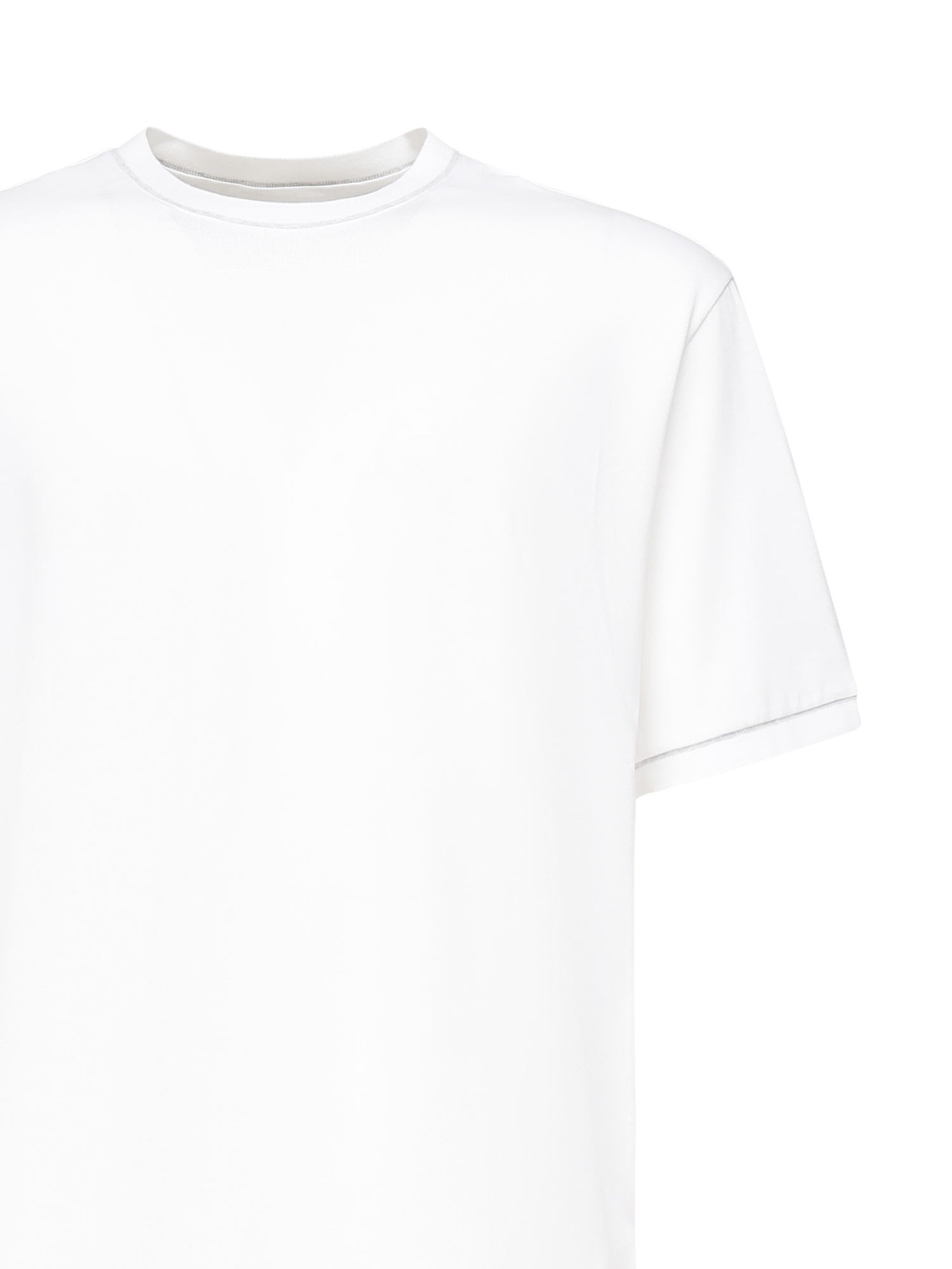 Eleventy Round Neck Short Sleeve T-shirt In White