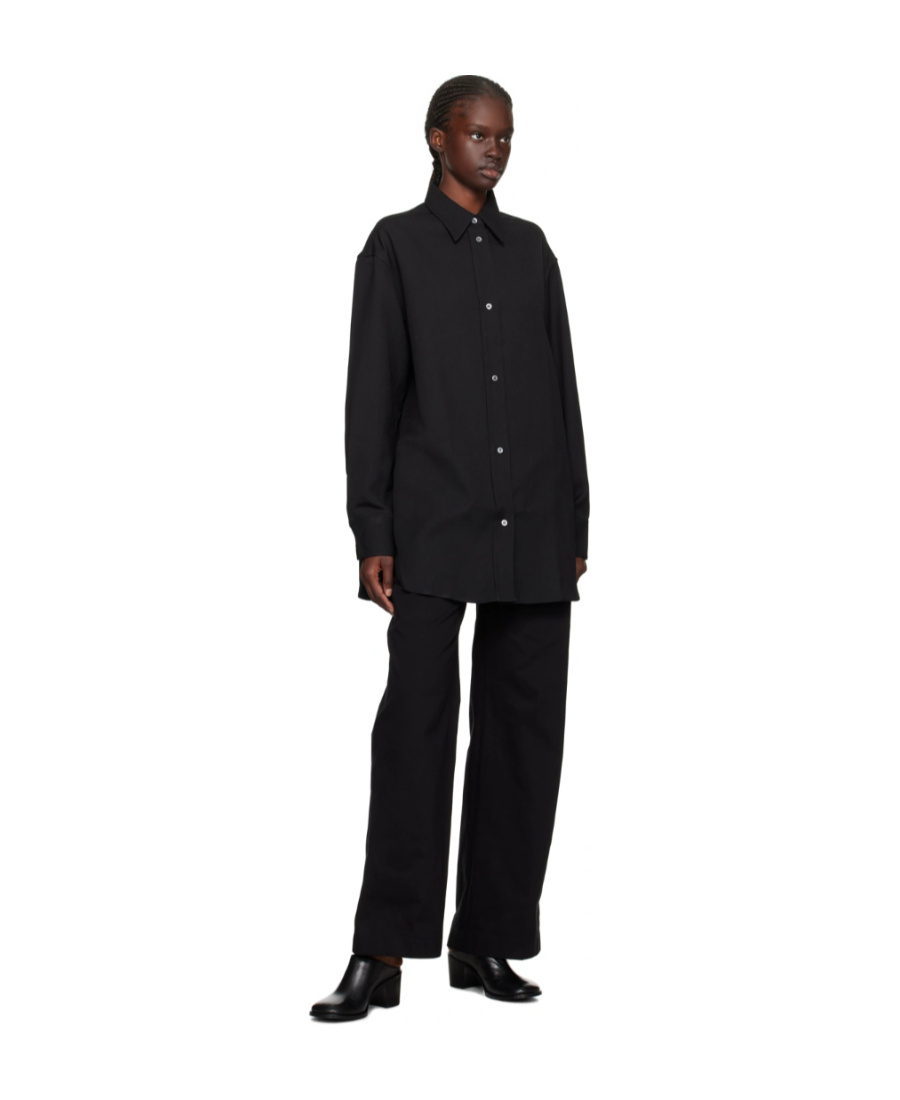 Studio Nicholson Lapel Long-sleeved Shirt In Black