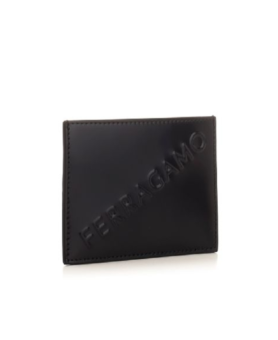 Ferragamo Salvatore  Logo Embossed Cardholder In Black