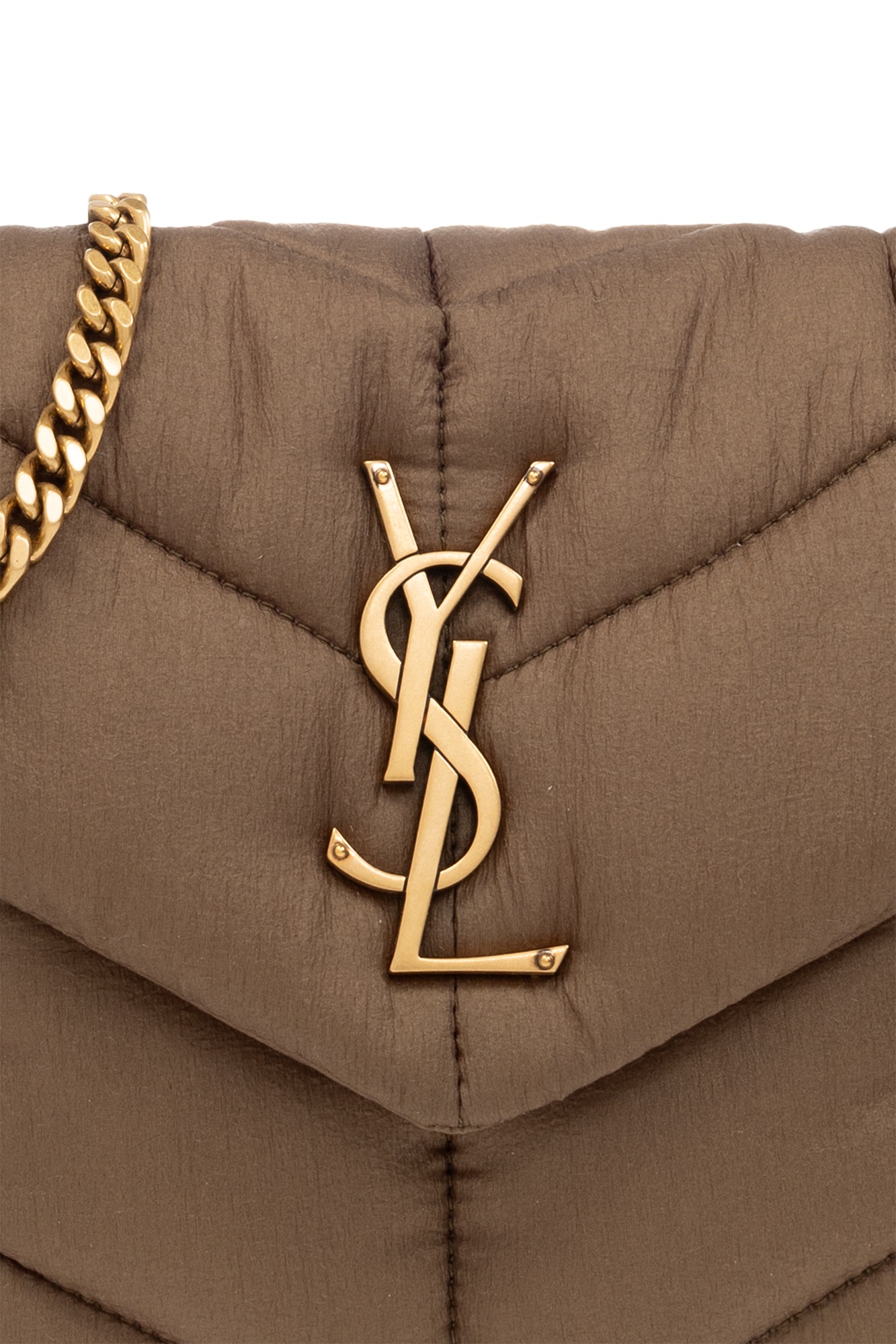 Saint Laurent Small Puffer Shoulder Bag In Brown